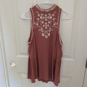 Blush High Neck Tank Top